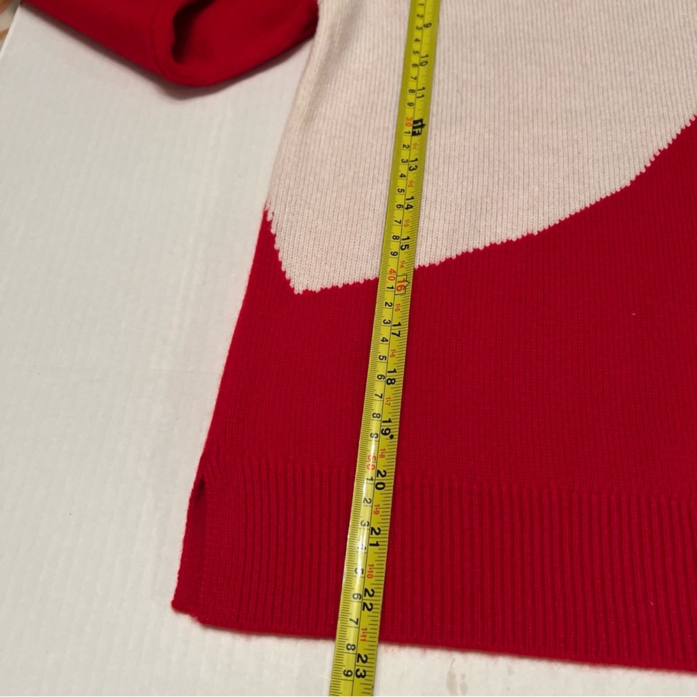 The Cashmere Project L Red White Heart Sweater 100% Cashmere - Picture 5 of 9